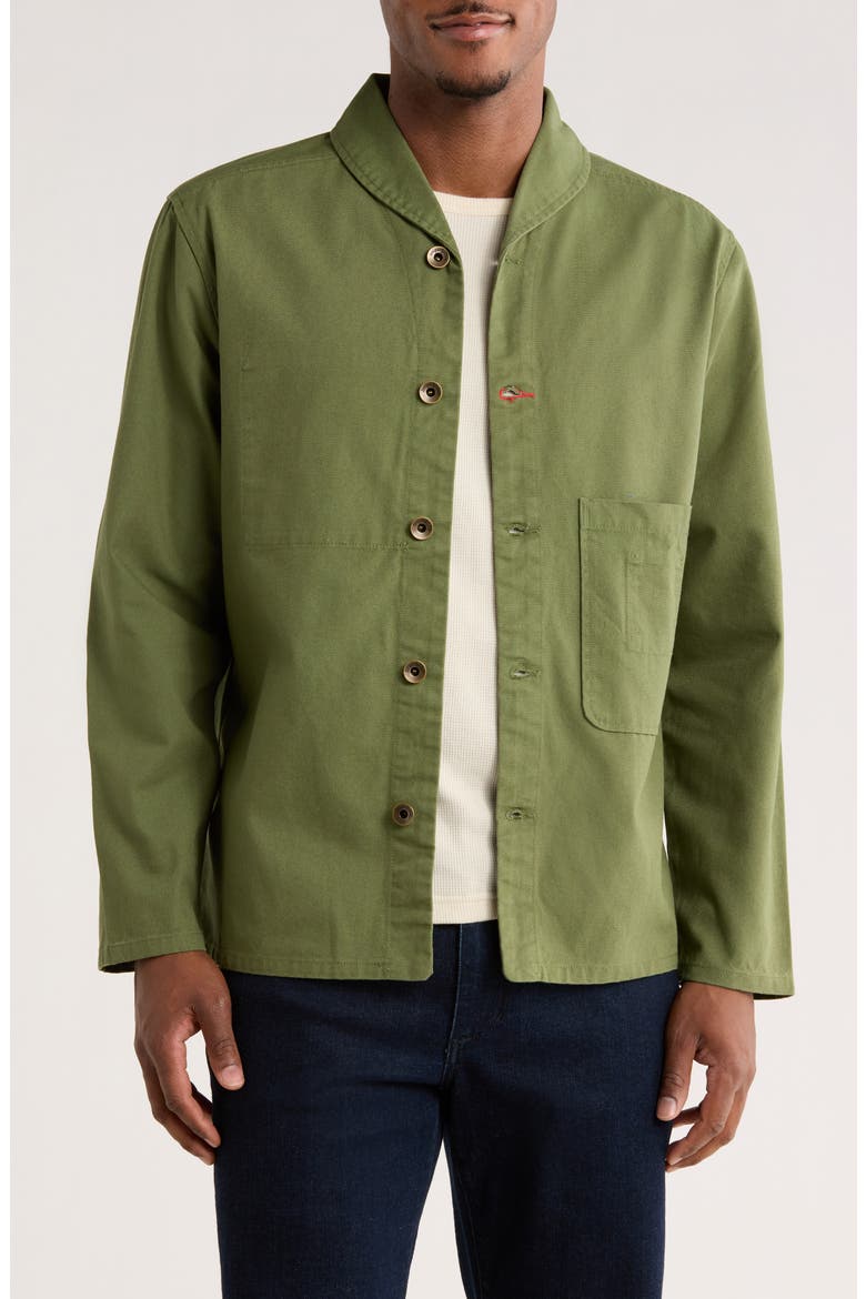 Organic Cotton Canvas Shepherds Shirt Jacket, Main, color, FATIGUE