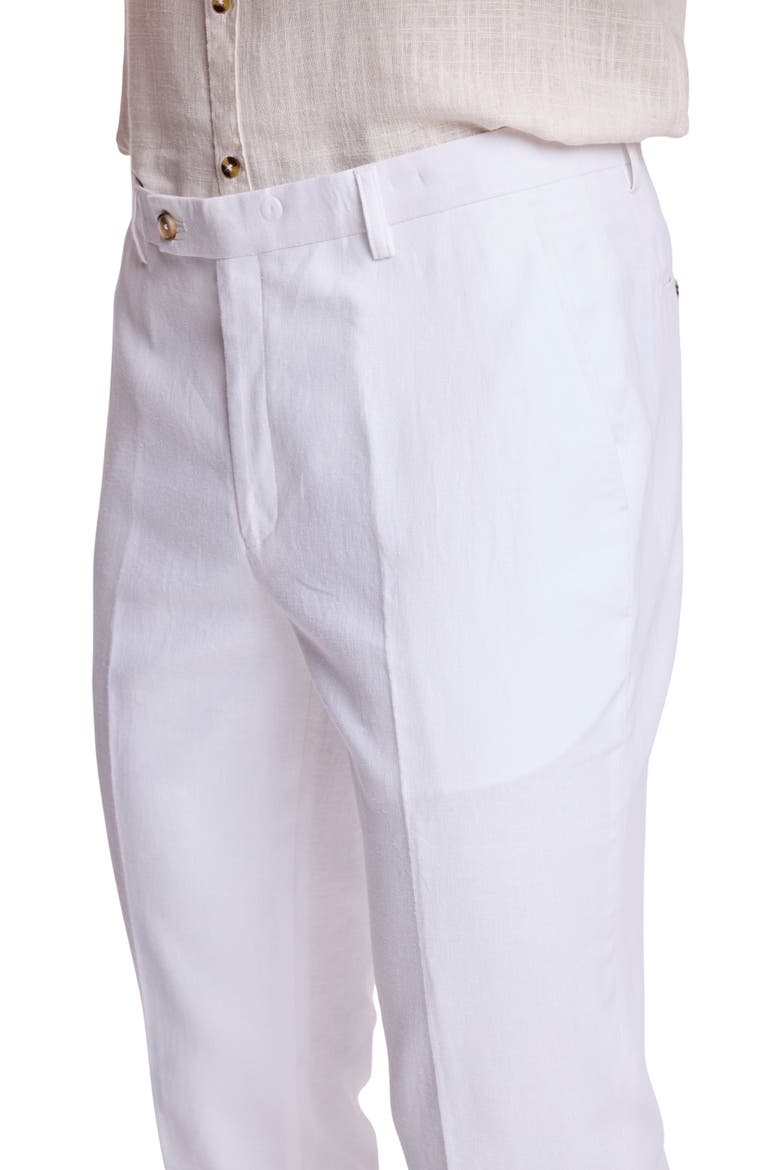 Downing Slim Fit Linen Blend Dress Pants, Alternate, color, WHITE LOTUS LINEN