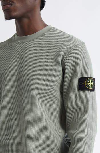 【送料&関税込】Stone Compass Patch Crewneck Jumper Stone Island Compass Logo Patch Waffle Knit Sweater | Nordstrom