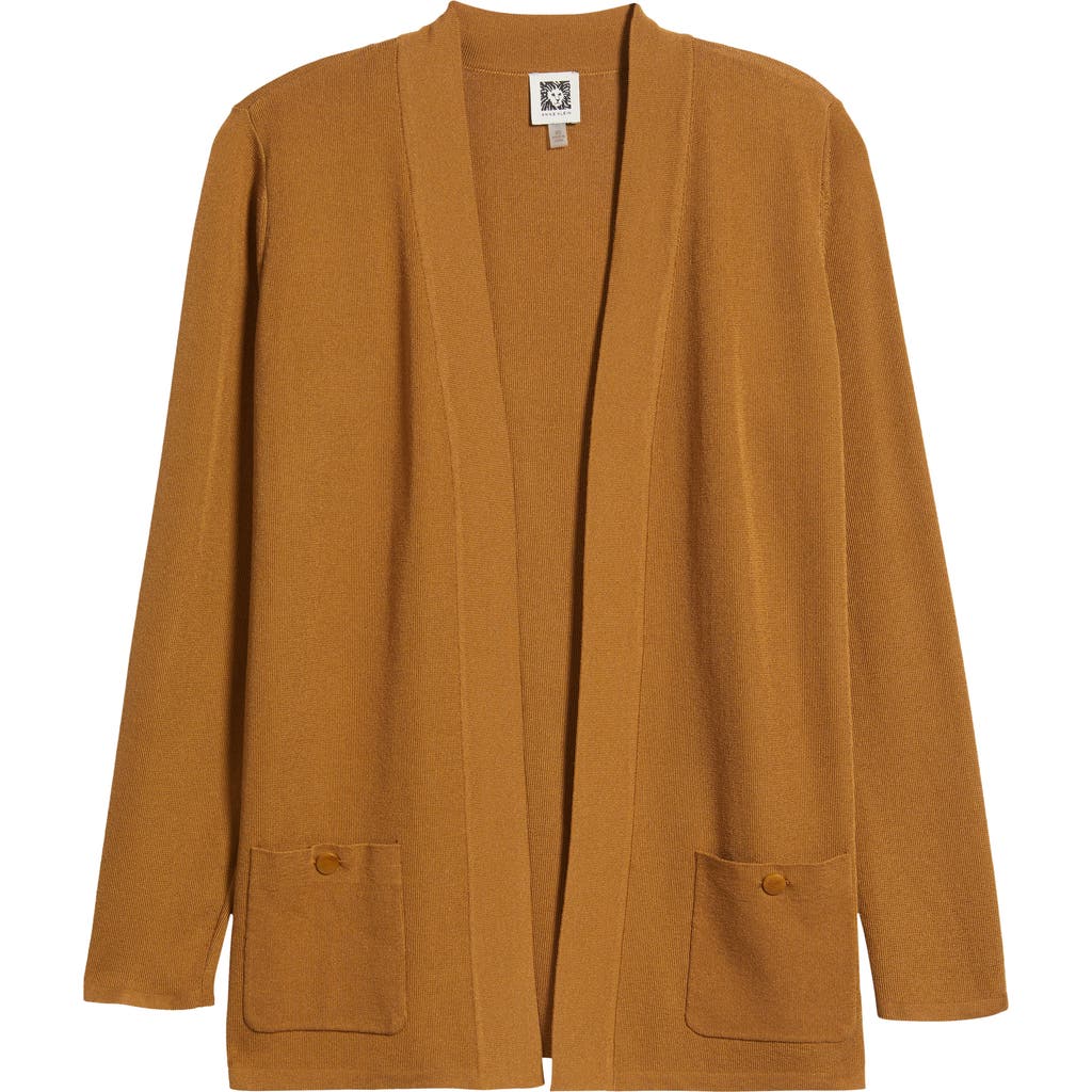Anne Klein Malibu Open Front Cardigan In Orange