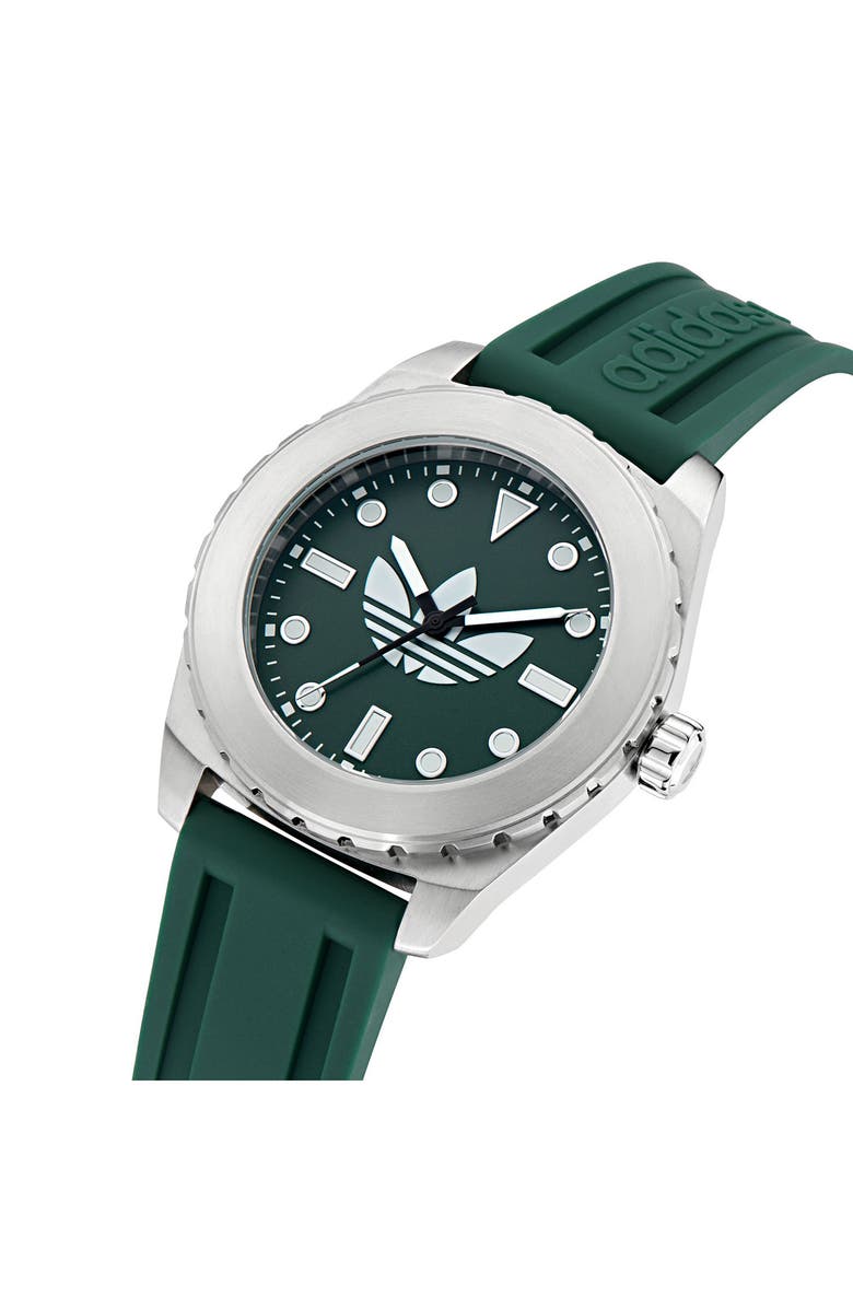 adidas The Discoverer One Green Silicone Strap Watch, 44mm, Alternate, color, Green
