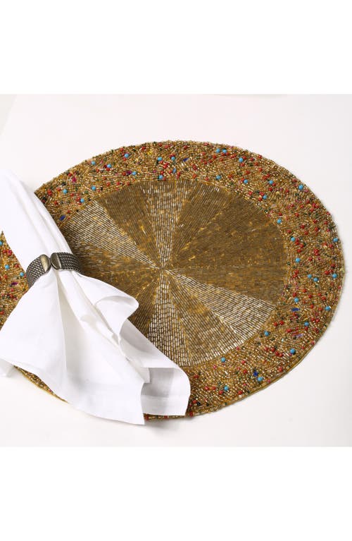 Tiramisu Jewel Beaded Placemat In Gold