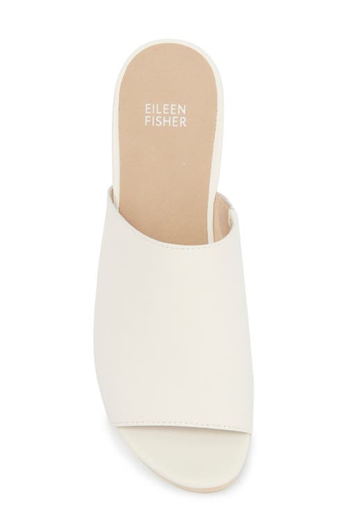 Eileen Fisher Novel Platform Slide Sandal In Bone