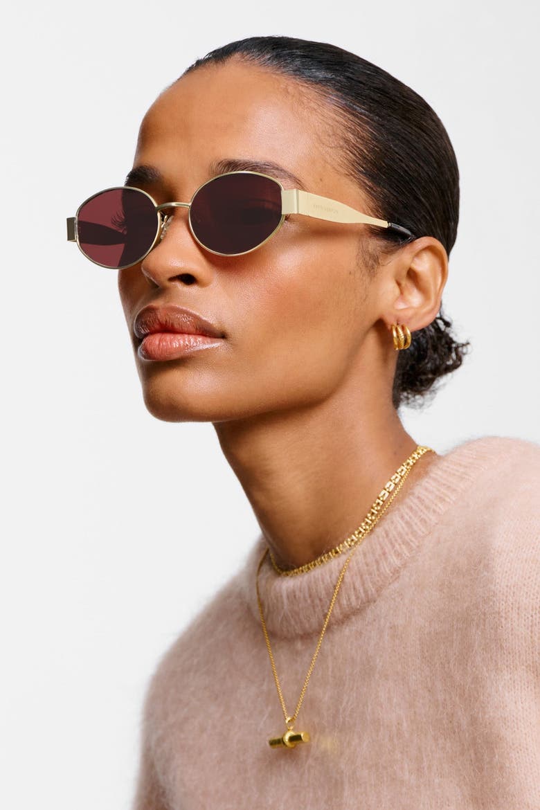 Siena Oval Sunglasses in Matte Gold And Tortoiseshell, Alternate, color, Matte Gold