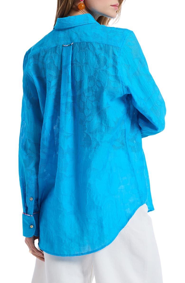 Robert Graham Carrie Long Sleeve Woven Shirt, Alternate, color, Blue