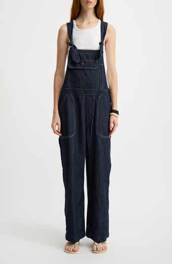 DENIMIST Relaxed Fit Tie Strap Denim Overalls