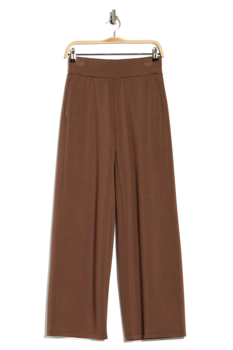 Whisper Knit High Waist Wide Leg Pants, Alternate, color, BROWN TERRA