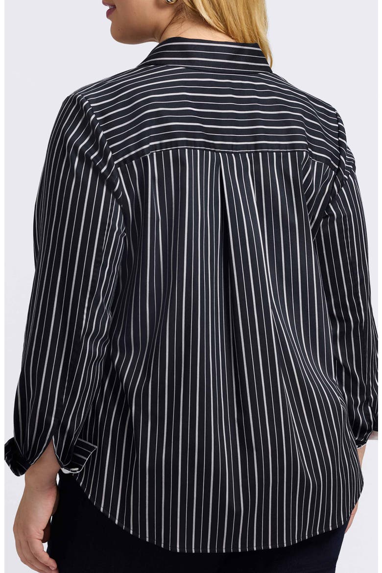 Margie Stripe Button-Up Shirt, Alternate, color, BLACK/ WHITE