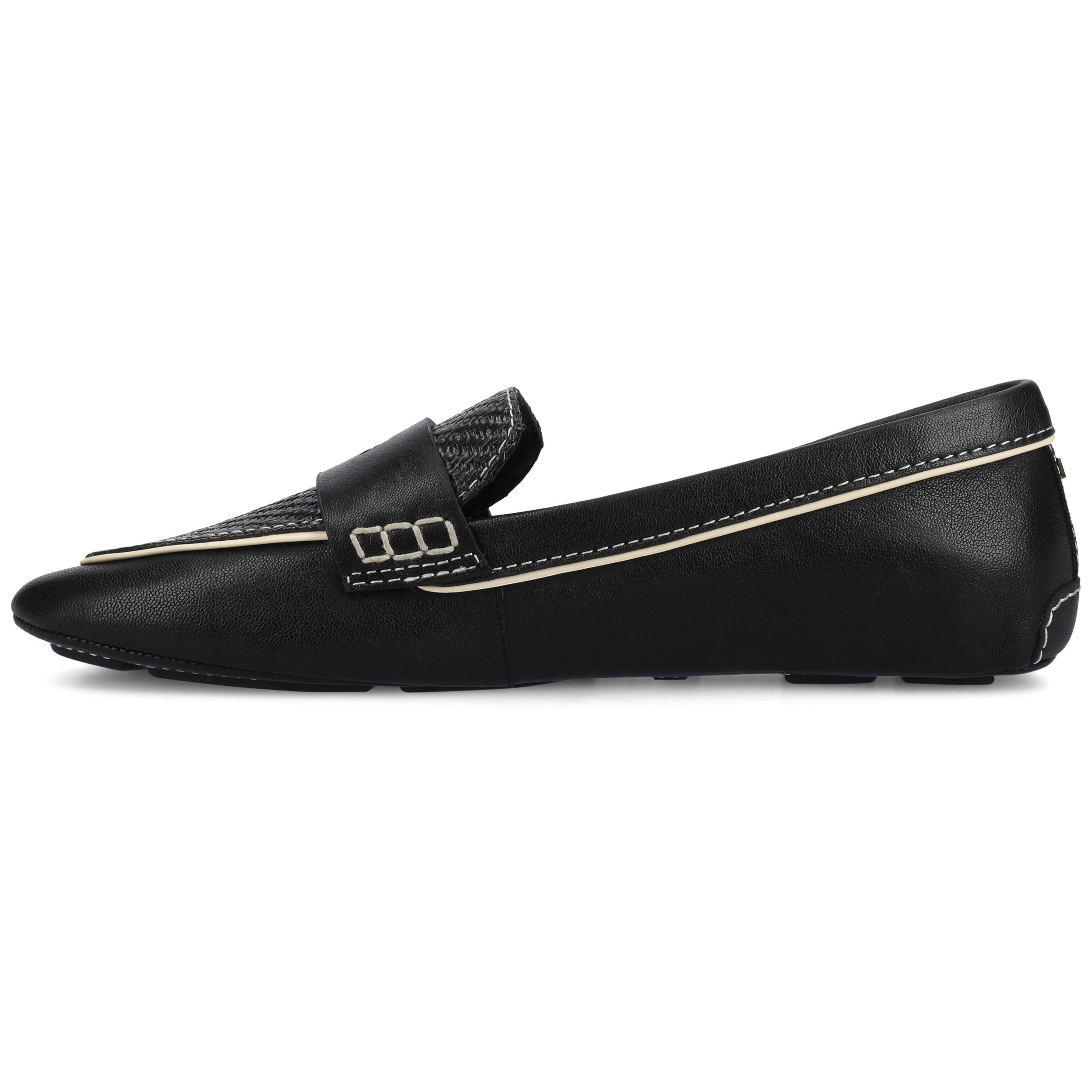 Birdies The Vesper Driver Loafers, Alternate, color, Black Leather Raffia
