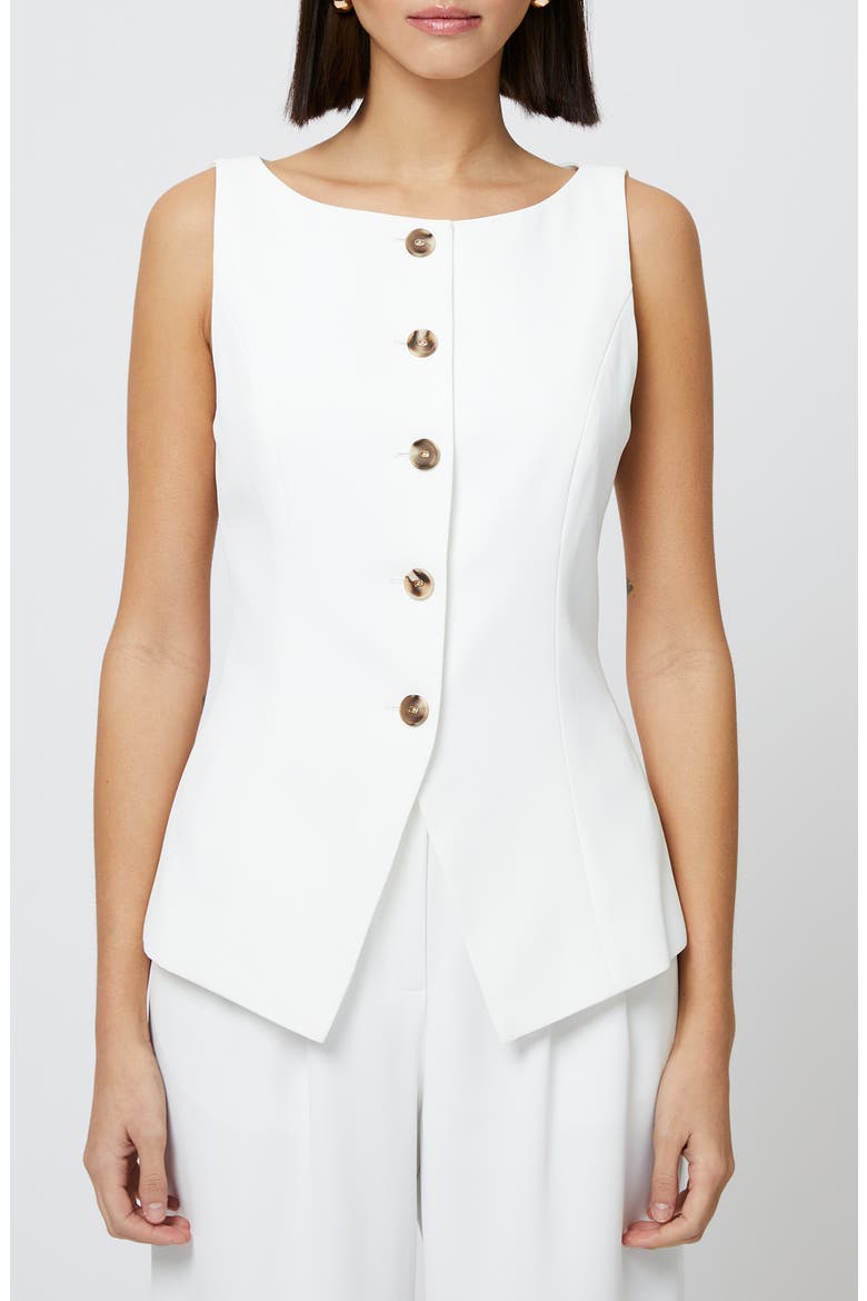 Harrie Button-Up Vest, Main, color, 10-SUMMER WHITE