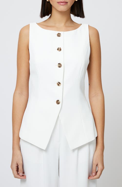 French Connection Women's Harrie Boat Neck Button-front Vest In 10-summer White