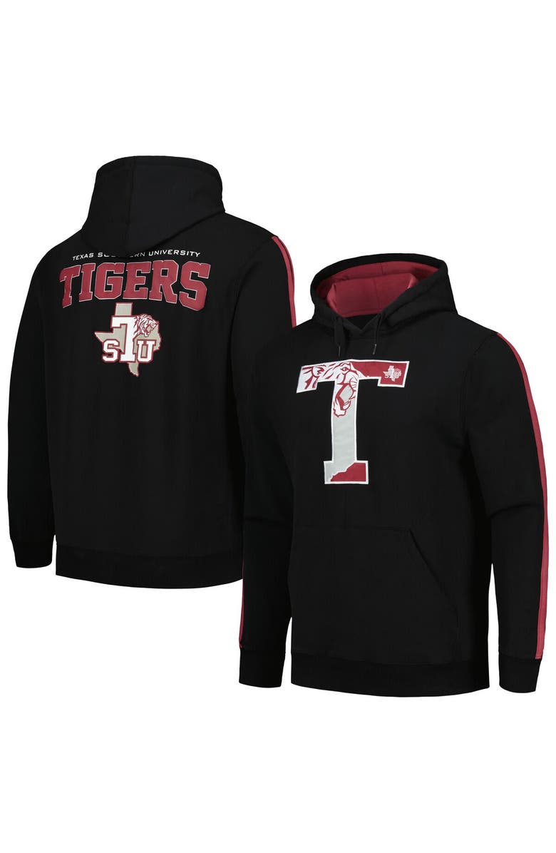 FISLL Men's FISLL Black Texas Southern Tigers Oversized Stripes Pullover Hoodie, Main, color, Black