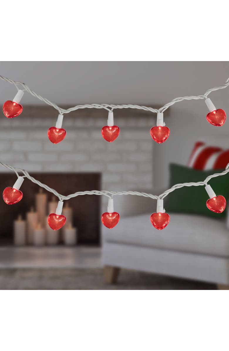 Northlight 20-Count Red LED Mini Hearts Valentine's Day Lights - 4.75ft, White Wire, Alternate, color, Red