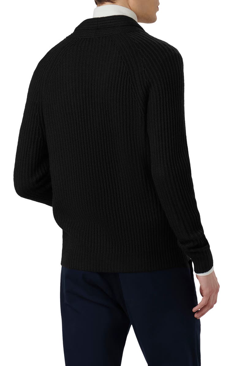 Bugatchi Rib Wool Blend Cardigan Sweater, Alternate, color, 
