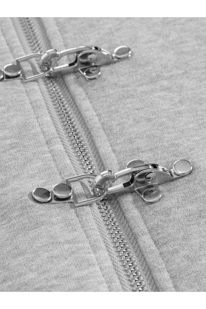 Boxy Metal Toggle-zip Up Hoodie, Alternate, color, Grey