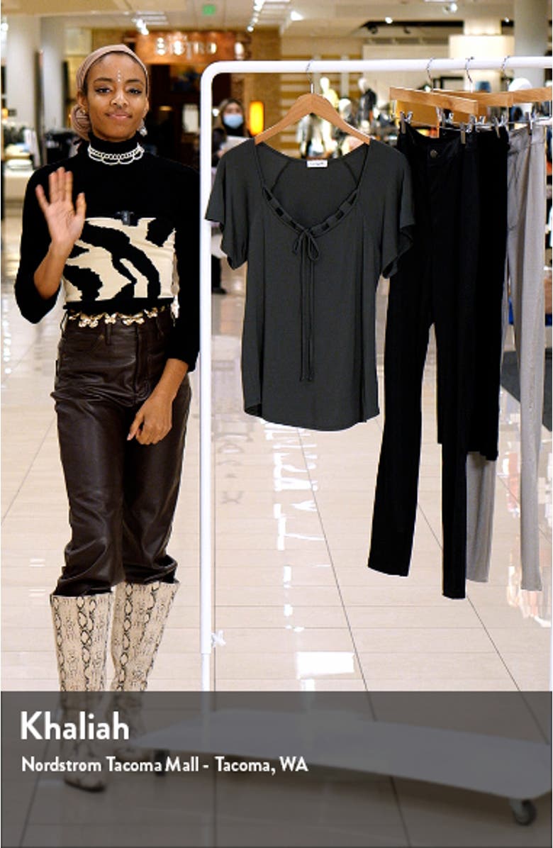 Tie Neck Flutter Sleeve Top, sales video thumbnail