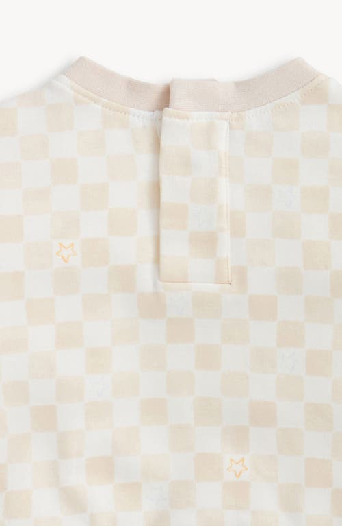 Magnetic Me Chamois Checkerboard Brushed Fleece Magnetic Sweatshirt & Sweatpants Set In White