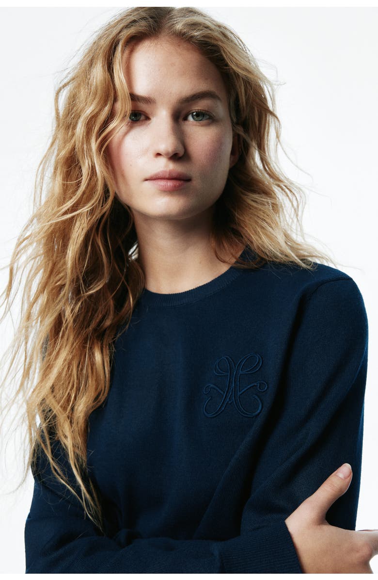 H&M Drawstring Jumper, Alternate, color, Dark Blue