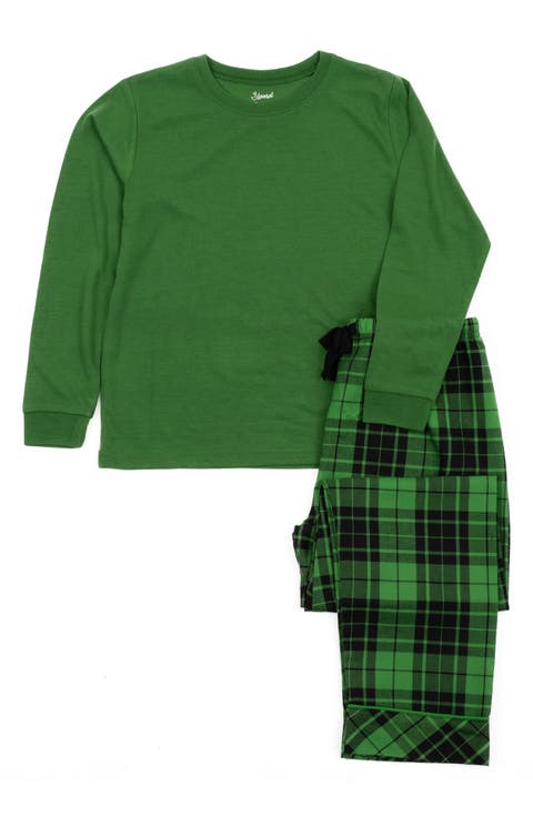 Kids Flannel Printed Holiday Pajama Set