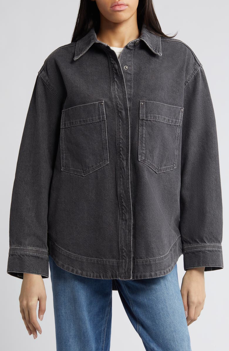 Treasure & Bond Denim Shacket, Alternate, color, 