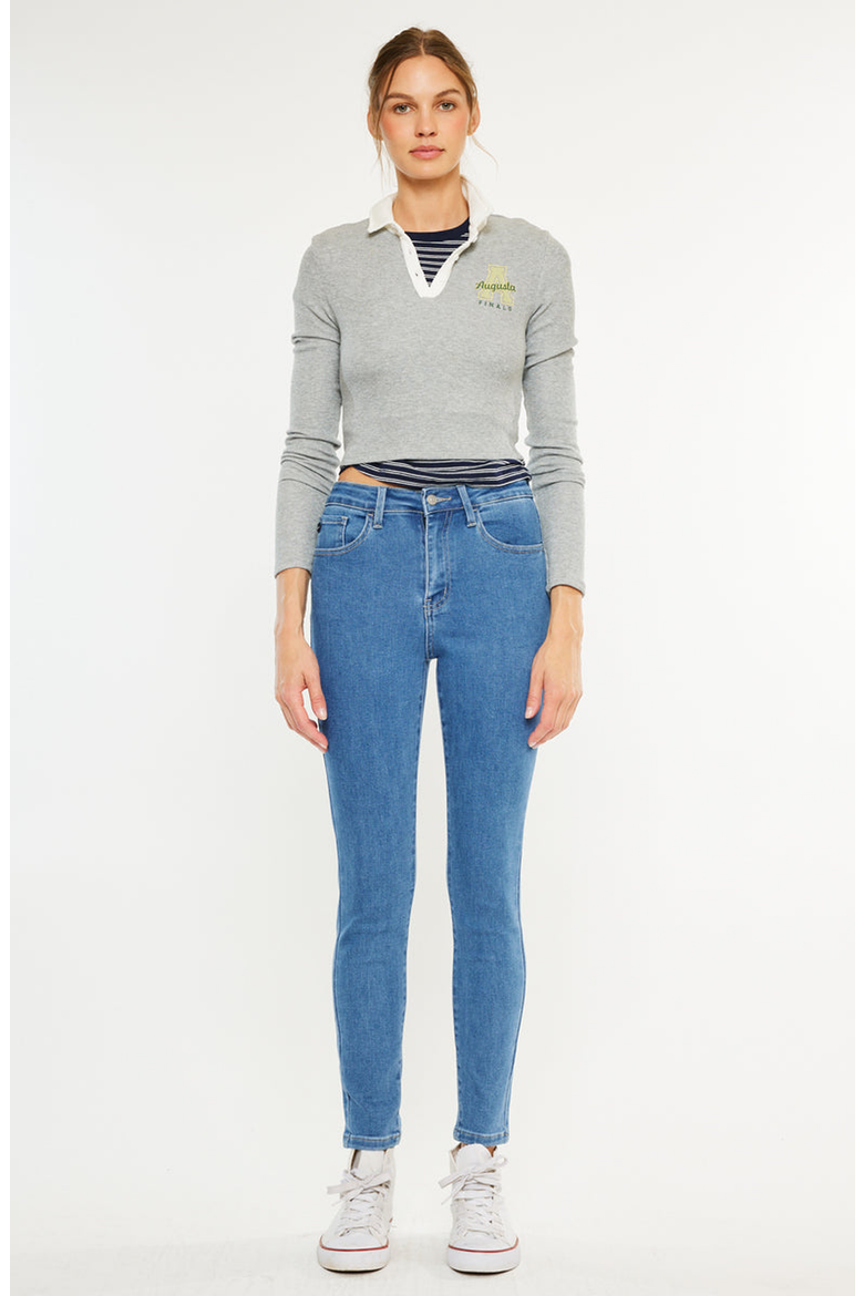 Bev High Rise Ankle Skinny Jeans, Alternate, color, Medium Wash
