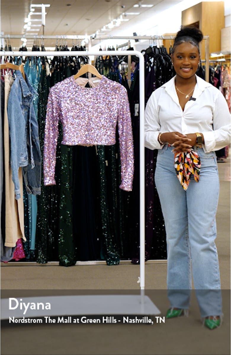 Open Back Sequin Crop Top, sales video thumbnail