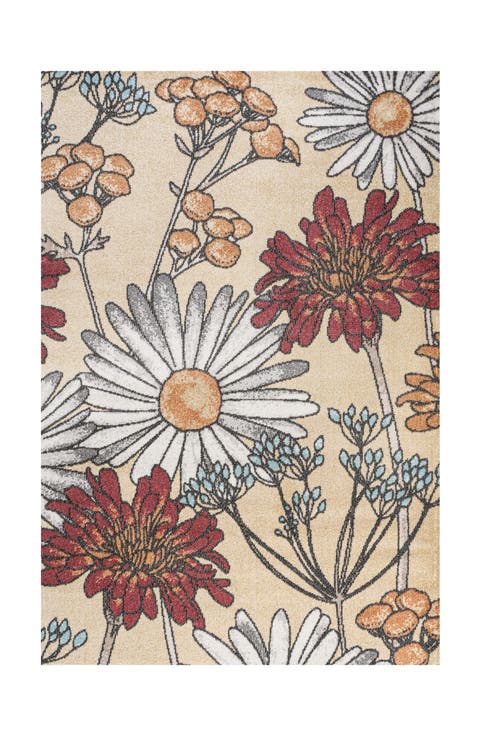 Giglio Modern Botanical Flower Area Rug