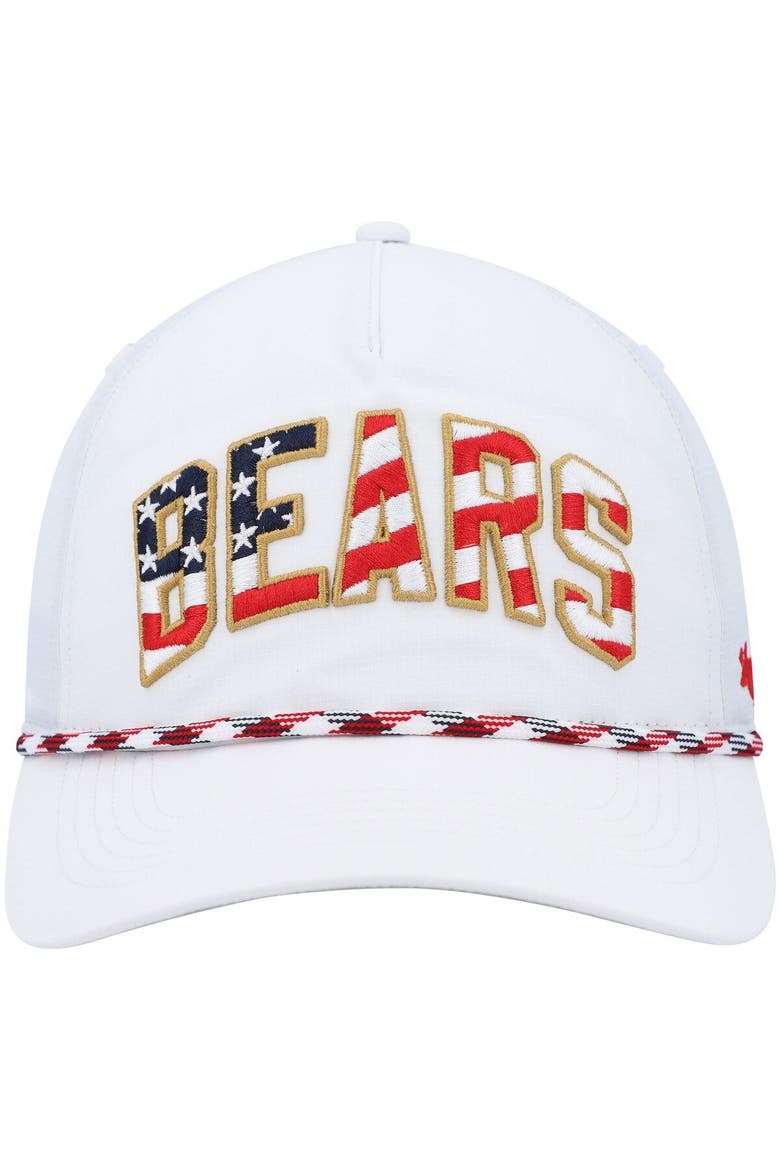 Men's '47 White Chicago Bears Hitch Stars and Stripes Trucker Adjustable Hat, Alternate, color, White