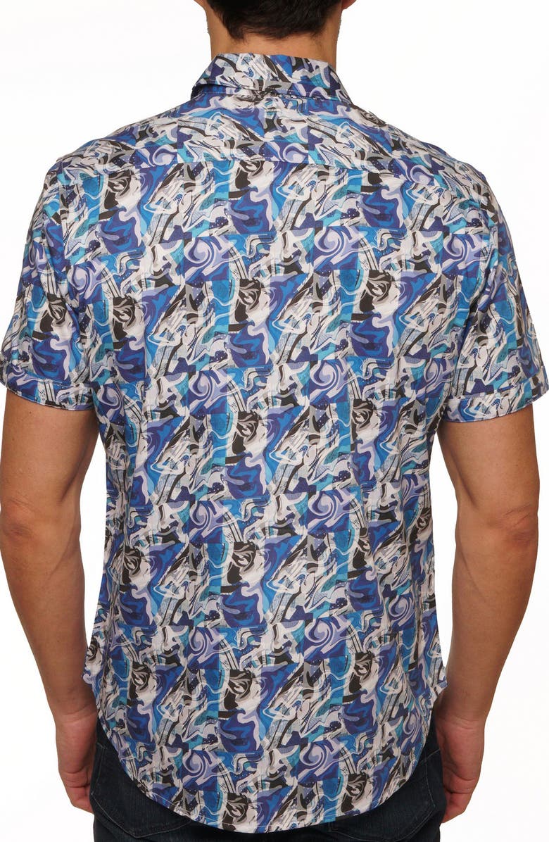 Robert Graham Flynn Short Sleeve Cotton Button-Up Shirt, Alternate, color,