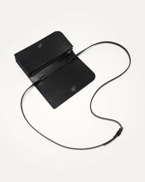 Shop Want Les Essentiels De La Vie Want Les Essentiels Arch Smooth Leather Wallet On Strap In Black