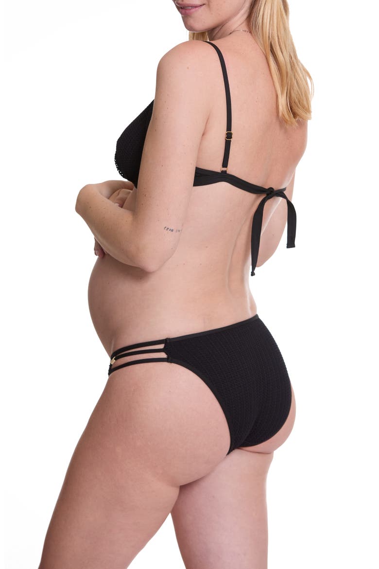 Milos Triangle Maternity Bikini, Alternate, color, BLACK