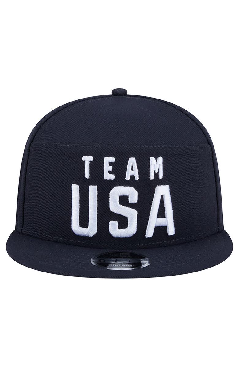 New Era Men
s New Era  Navy Team USA Side Patch 9FIFTY Split Panel Snapback Hat, Alternate, color, Navy