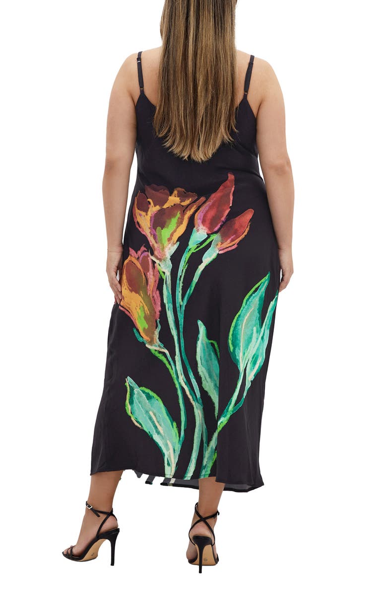 City Chic Averi Midi Slipdress, Alternate, color, Vivid Stem