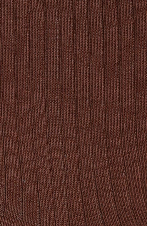 Nordstrom Rib Cotton Blend Crew Socks In Brown Brunette