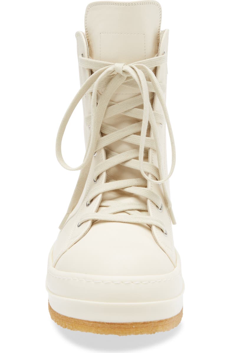 Rick Owens Creep High Top Sneaker, Alternate, color, Milk/ Milk/ Milk