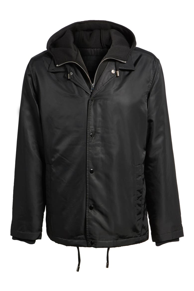 Yorkshire Hooded Coach's Jacket, Alternate, color, BLACK