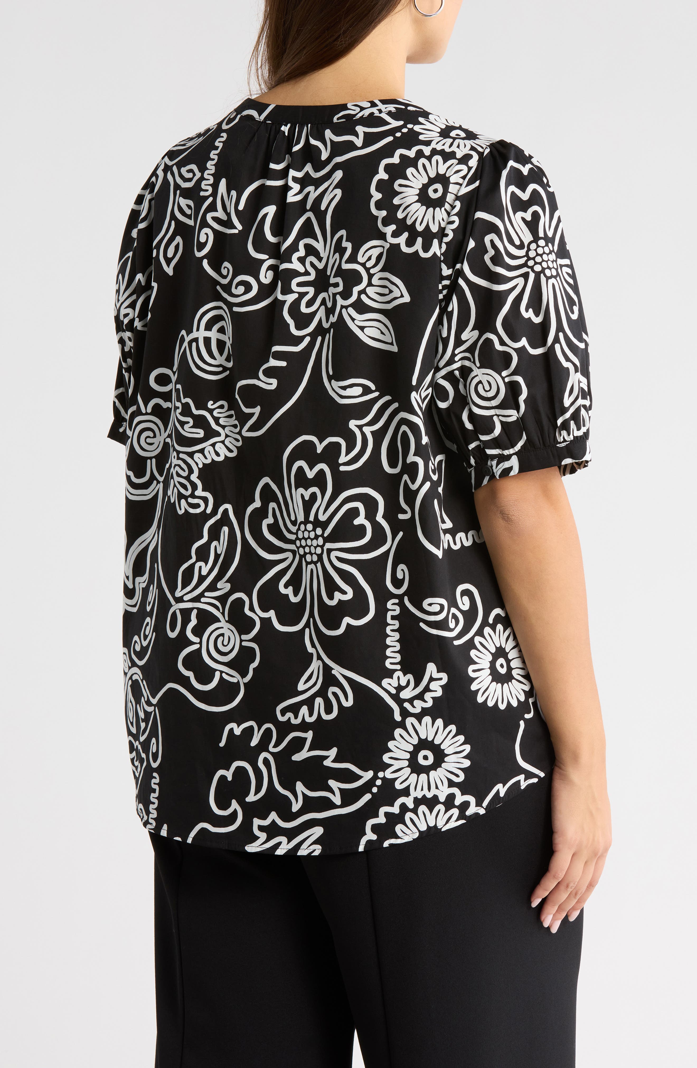 Haylie Floral Split Neck Cotton Top - image 2