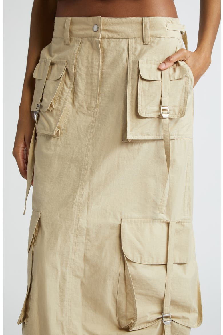 Ilanta Cotton Blend Cargo Skirt, Alternate, color, BEIGE