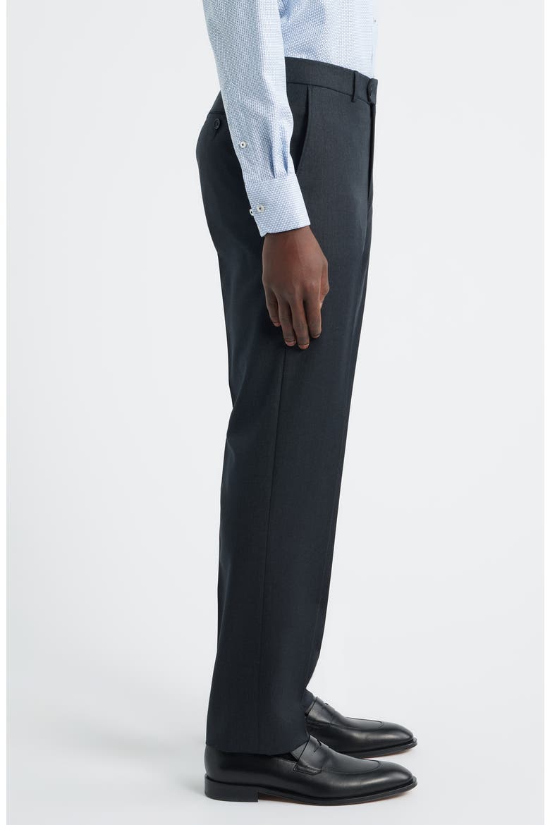 Flat Front Serge Twill Dress Pants, Alternate, color, CHAR GREY
