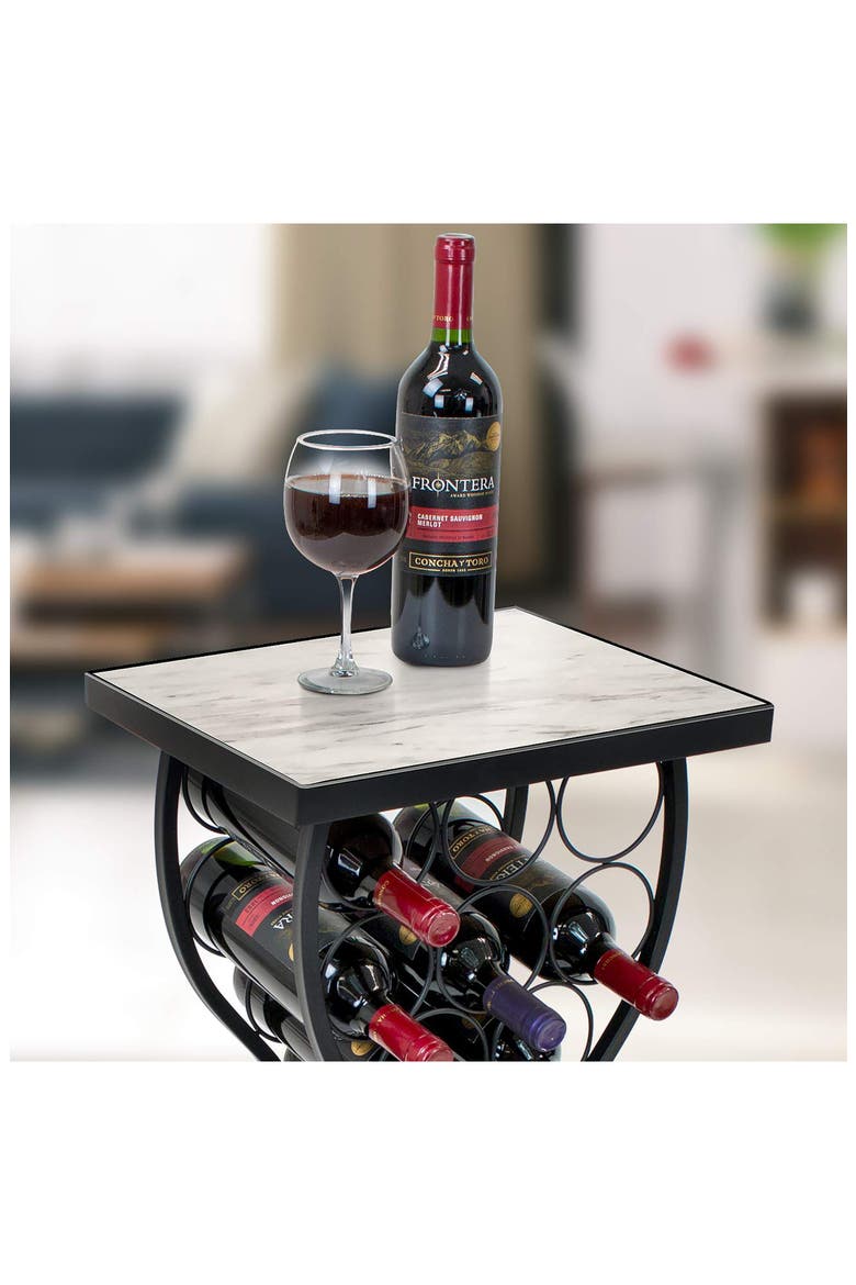 Metal & Marble Wine Holder Side Table, Alternate, color, NO COLOR