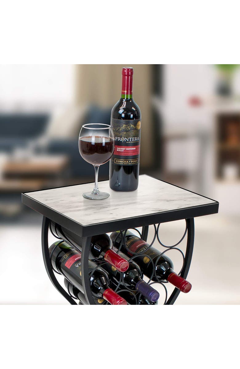 SORBUS Metal & Marble Wine Holder Side Table, Alternate, color, 