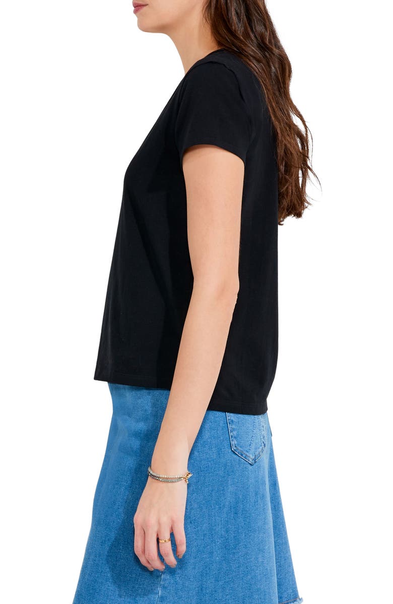 NZT by NIC+ZOE Rolled V-Neck Stretch Cotton T-Shirt, Alternate, color,