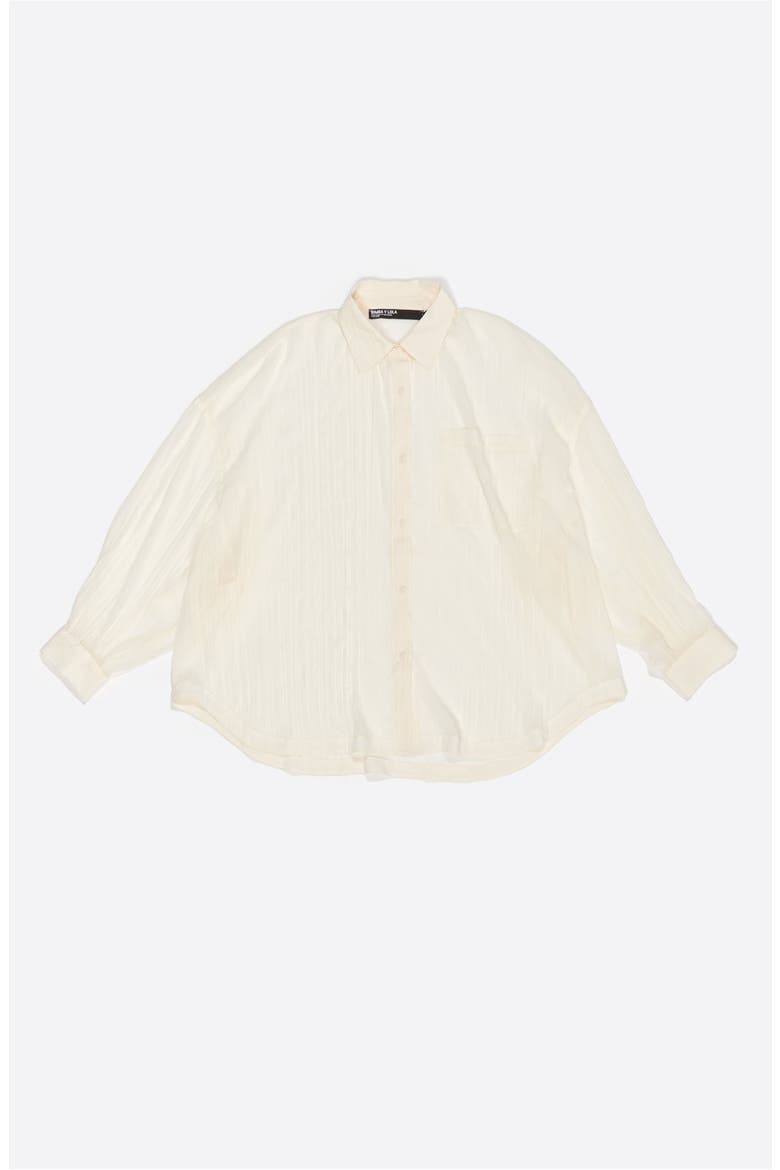 Oversize Pleated Shirt, Alternate, color, IVORY