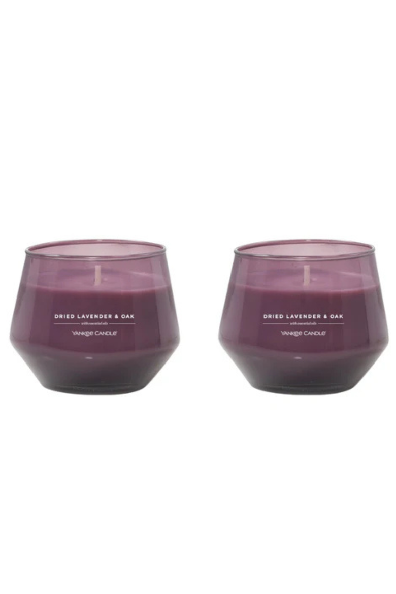 Dried Lavender & Oak Studio Candle with Essential Oils, Set of 2, Main, color, Purple