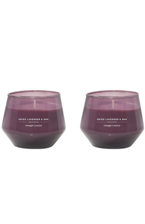 Dried Lavender & Oak Studio Candle with Essential Oils, Set of 2