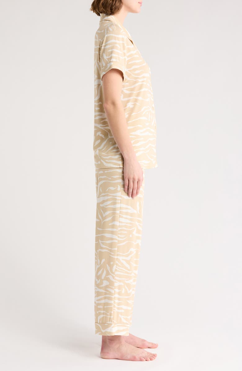 Nordstrom Moonlight Eco Crop Pajamas, Alternate, color, Tan Shore Fluid Zebra