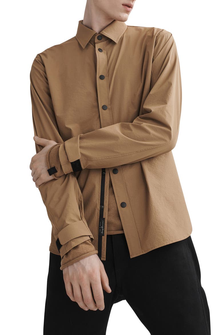 Flyweight Ripstop Snap-Up Shirt, Main, color, ERMINE