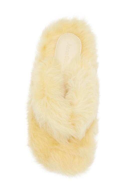 Acne Studios Blurr Shearling Flip Flop In Yellow