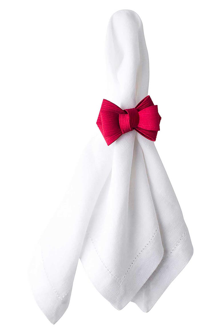 Tuxedo Set of 4 Napkin Rings, Alternate, color, RUBY