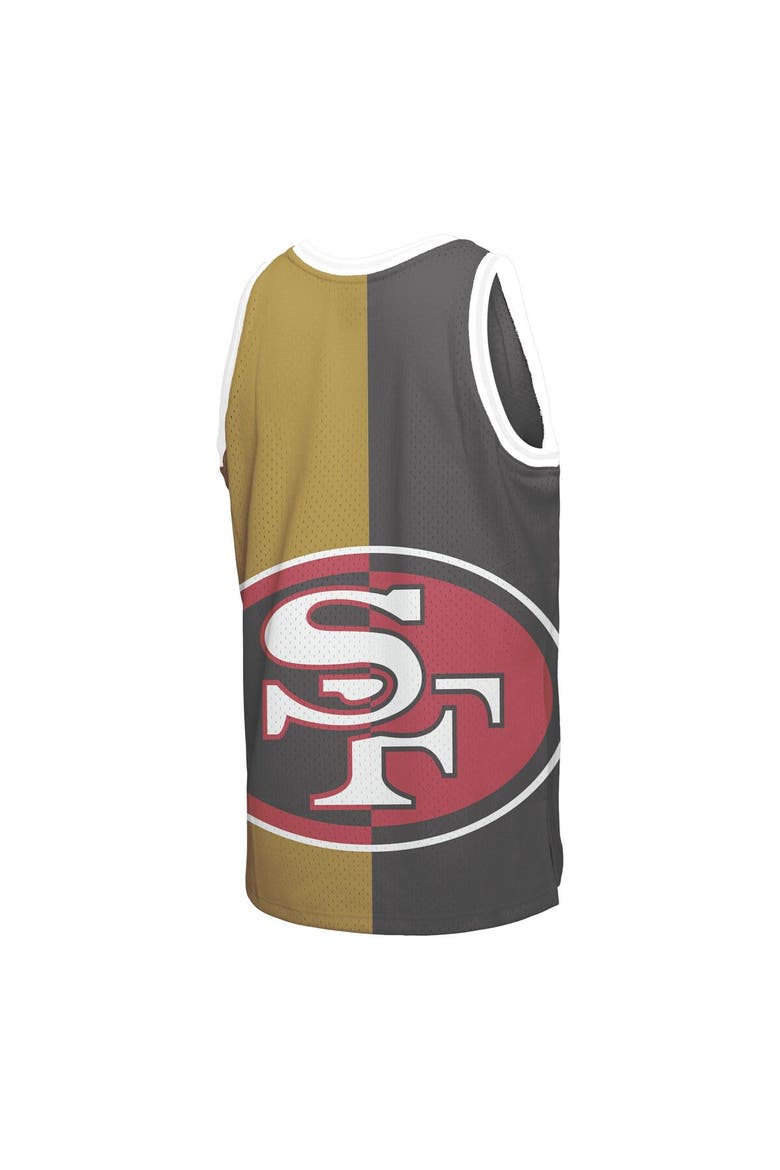 Men's Mitchell & Ness Joe Montana Black/Gold San Francisco 49ers Retired Player Graphic Tank Top, Alternate, color, Black